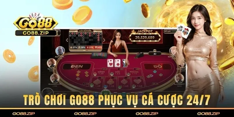 Trò chơi đổi thưởng tại GO88 phục vụ liên tục 24/7